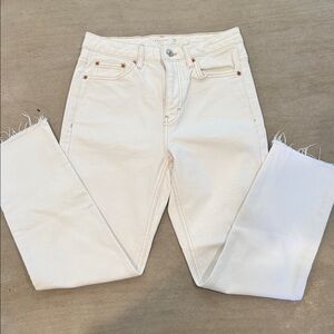 Topshop High Rise Off-White Jeans